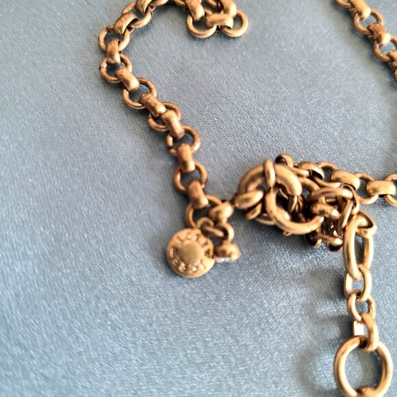 J. Crew clear rhinestones gold tone necklace floral design. - Picture 3 of 7